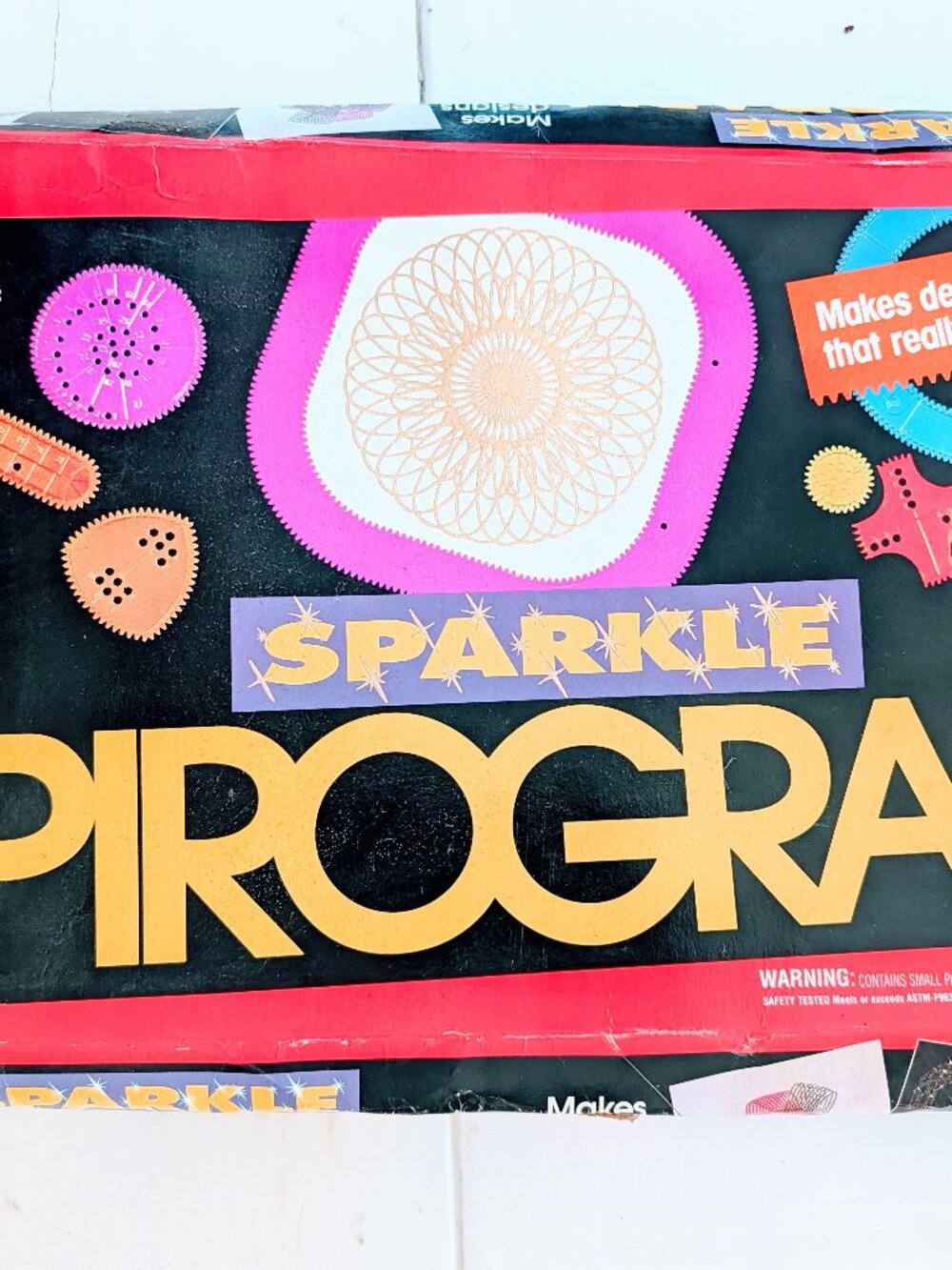 VTG 1993 Kenner Sparkle Spirograph Design Toy #67006 90s Glitter Craft Art DIY